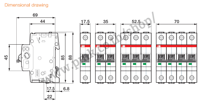 เบรกเกอร์ MCB 1P SH201-C ABB