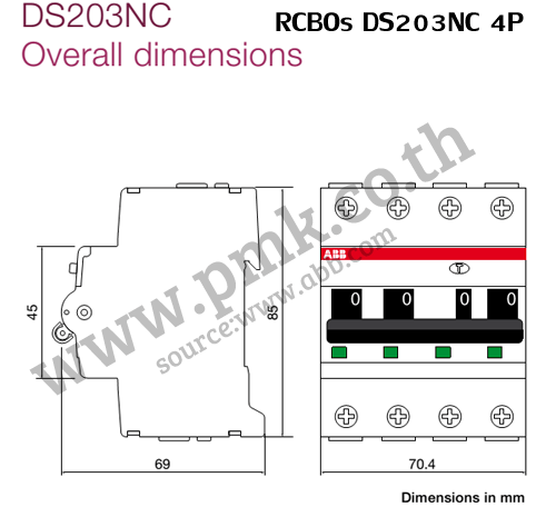 ABB DS203NC Dimension