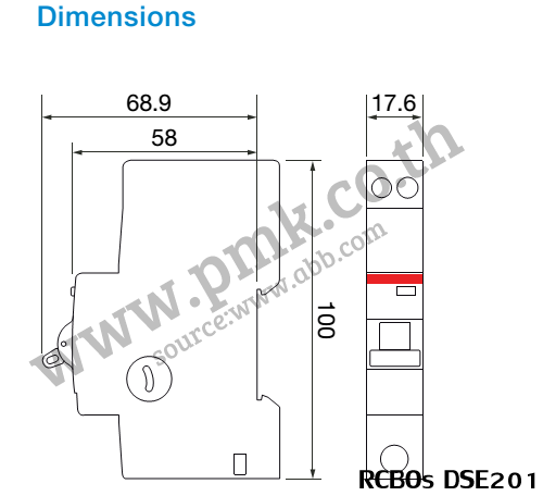 rcbo-dse201-dimension
